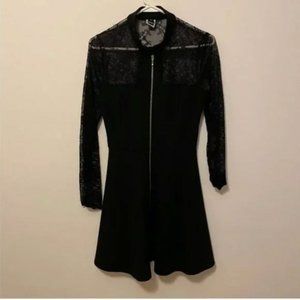 Windsor zipper black skater dress